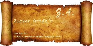 Zucker Artúr névjegykártya